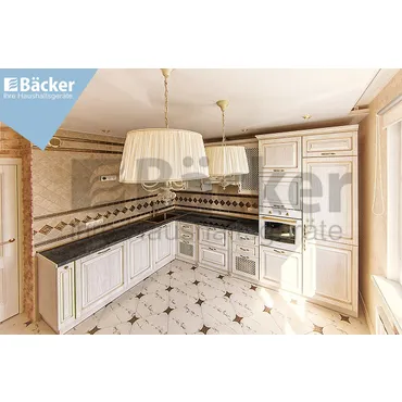 Кухня для городской квартиры K7-classic белое золото