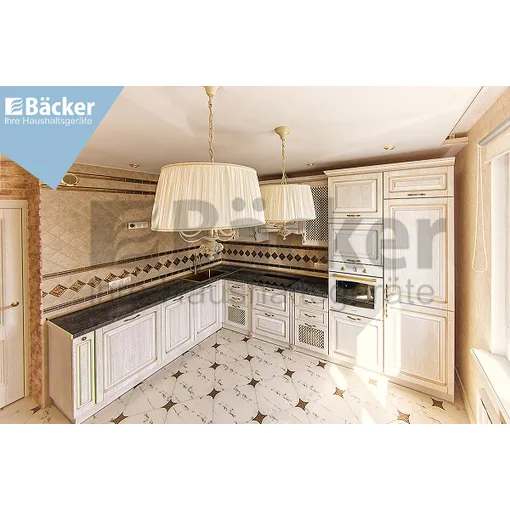 Кухня для городской квартиры K7-classic белое золото